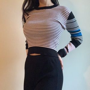 Forever 21 Striped Sweater Crop Top